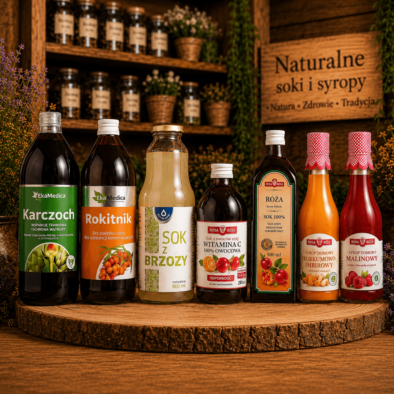 Naturalne soki i syropy — zdjęcie produktu